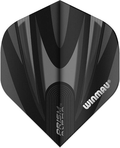رحلات طيران Winmau Prism Alpha سميكة للغاية باللونين الأسود والرمادي - مجموعة واحدة في كل عبوة (3 رحلات إجمالاً) in Saudi Arabia