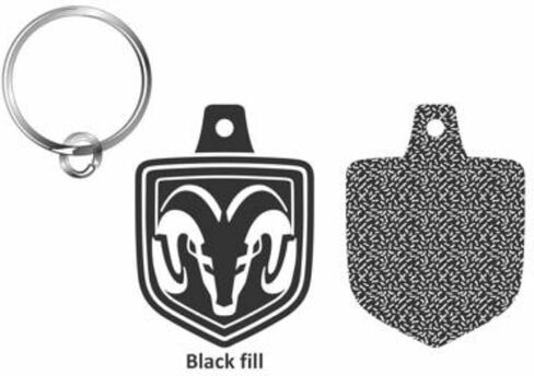 شعار RAM Trucks Shield مخصص، سلسلة مفاتيح معدنية مصبوبة، 2 بوصة × 1 بوصة in Kuwait