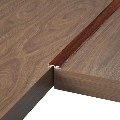 NeatiEase T Molding Floor Transition Strip, Aluminum Laminate Floor Strip Floor Flat Divider Strip for Joining Floor Gaps, Threshold, Floor Tiles, Black, 4ft x 0.8in (3pcs) in Kuwait