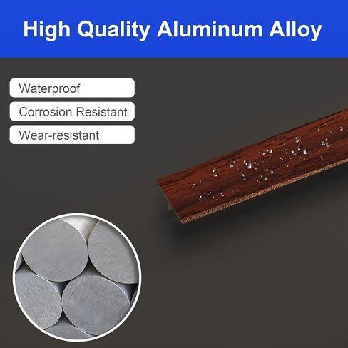 NeatiEase T Molding Floor Transition Strip, Aluminum Laminate Floor Strip Floor Flat Divider Strip for Joining Floor Gaps, Threshold, Floor Tiles, Black, 4ft x 0.8in (3pcs) in Kuwait