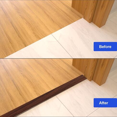 NeatiEase T Molding Floor Transition Strip, Aluminum Laminate Floor Strip Floor Flat Divider Strip for Joining Floor Gaps, Threshold, Floor Tiles, Black, 4ft x 0.8in (3pcs) in Kuwait
