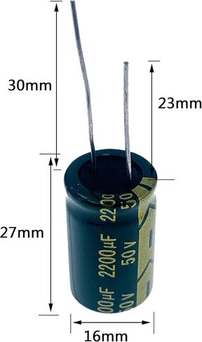 Cermant 10pcs 50V 2200UF Capacitor 16X25mm(0.63x0.98in) High Frequency Low Impedance Aluminum Electrolytic Capacitors for TV, LCD Monitor, Game in Saudi Arabia