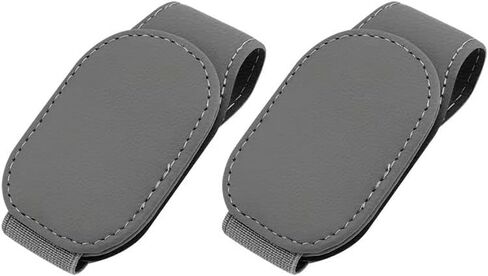 Sunglasses Holders for Car Sun Visor，2 Packs Eyeglass Hanger Clip for Car Sun Visor，Ticket Card Clip，Magnetic Leather，Organizers Visor Accessories，Black in Saudi Arabia