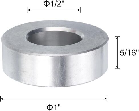 uxcell 10pcs Aluminum Spacer 1/2" Bore x 1" OD x 5/16" Length Screw Standoff Bushing Plain Finish Round Metal Spacer for 1/2 ID Screws Bolts and Rods in Saudi Arabia