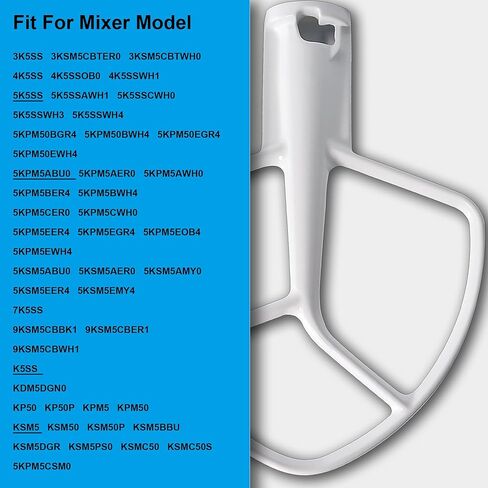 K5AB K5SS مضرب مسطح مناسب لمساعدة المطبخ 5 QT خلاط وعاء من الفولاذ المقاوم للصدأ KSM50 KSM5 KSM50 KSM500PS KSM450 9707670 W10807813 W10672618 4162164 PS983355 AP3881259 من برايم آند سويفت in Kuwait