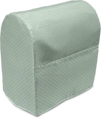 Ambesonne Green Stand Mixer Cover, Retro Style Themed Pattern with Little White Polka Dots Pastel, Kitchen Appliance Organizer Bag Cover with Pockets, 6-8 Quarts, Mint Green White in Saudi Arabia