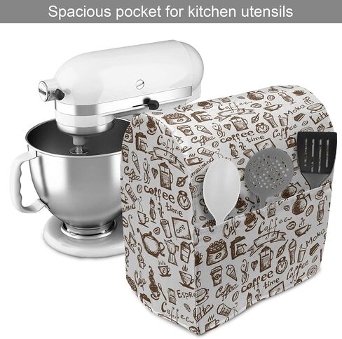Ambesonne Green Stand Mixer Cover, Retro Style Themed Pattern with Little White Polka Dots Pastel, Kitchen Appliance Organizer Bag Cover with Pockets, 6-8 Quarts, Mint Green White in Saudi Arabia