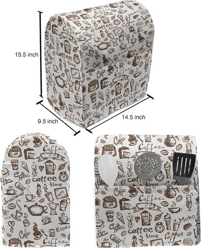 Ambesonne Green Stand Mixer Cover, Retro Style Themed Pattern with Little White Polka Dots Pastel, Kitchen Appliance Organizer Bag Cover with Pockets, 6-8 Quarts, Mint Green White in Saudi Arabia