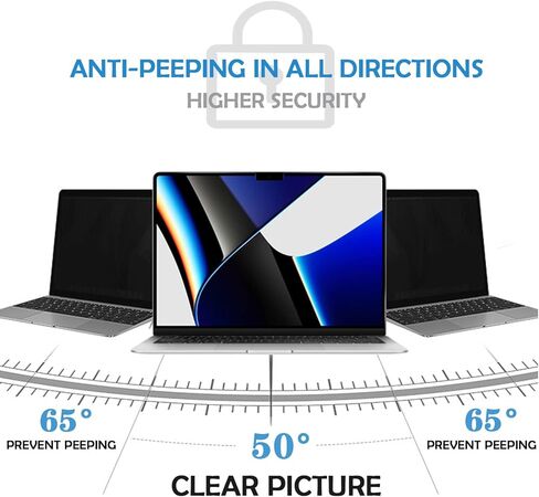 شاشة خصوصية مغناطيسية من nozza لجهاز MacBook pro 2021 مقاس 16 بوصة، فلتر كمبيوتر محمول مضاد للوهج ومقاوم للخدش، متوافق مع جهاز Macbook Pro 16 بوصة 2021، سهل التشغيل/الإيقاف in Kuwait