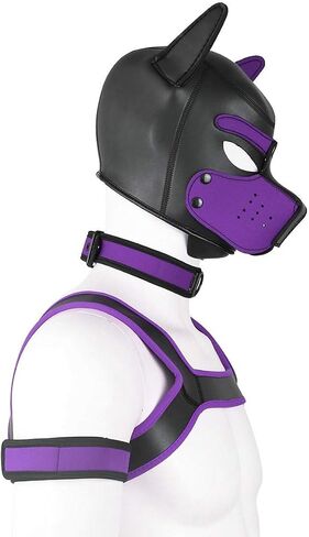 الكبار النيوبرين جرو هود مخصص الحيوان HeadMask الجدة زي الكلب هود قناع، طوق، شارة ومجموعة تسخير (أصفر) in Saudi Arabia