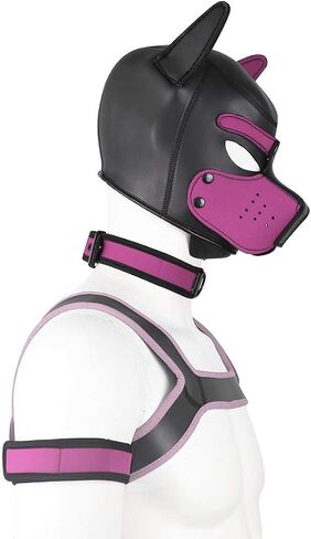الكبار النيوبرين جرو هود مخصص الحيوان HeadMask الجدة زي الكلب هود قناع، طوق، شارة ومجموعة تسخير (أصفر) in Saudi Arabia