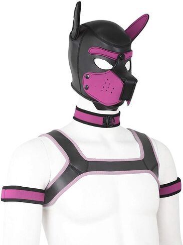 الكبار النيوبرين جرو هود مخصص الحيوان HeadMask الجدة زي الكلب هود قناع، طوق، شارة ومجموعة تسخير (أصفر) in Saudi Arabia