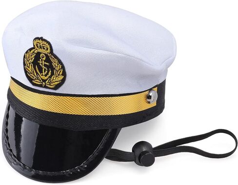 2 Pieces Pet Sailors Costume Accessory Set Dog Cat White Captain Hat with Anchor Bandana Scarf for Cat Puppy Navy Halloween Cosplay Costume Party Supplies (Set-C) in Saudi Arabia