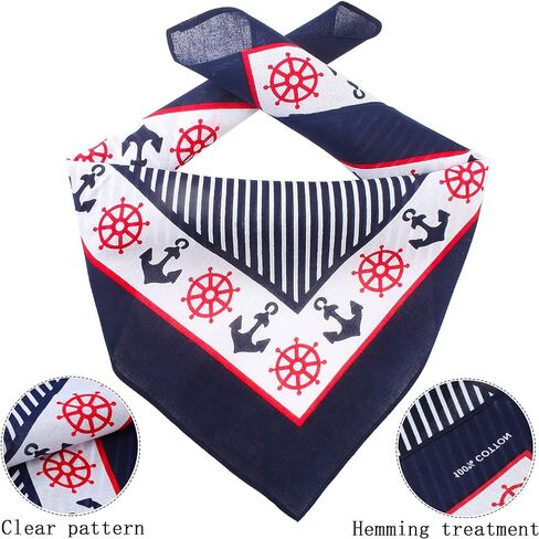 2 Pieces Pet Sailors Costume Accessory Set Dog Cat White Captain Hat with Anchor Bandana Scarf for Cat Puppy Navy Halloween Cosplay Costume Party Supplies (Set-C) in Saudi Arabia