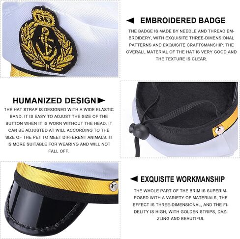 2 Pieces Pet Sailors Costume Accessory Set Dog Cat White Captain Hat with Anchor Bandana Scarf for Cat Puppy Navy Halloween Cosplay Costume Party Supplies (Set-C) in Saudi Arabia