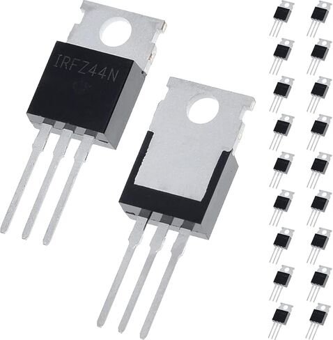 DAOKAI 20 قطعة ترانزستور IRFZ44N 3Pin في الخط 55 فولت 49A N-قناة مقوم طاقة MOSFET مجموعة ترانزستور مكون إلكتروني TO220 للتجربة الإلكترونية in Saudi Arabia
