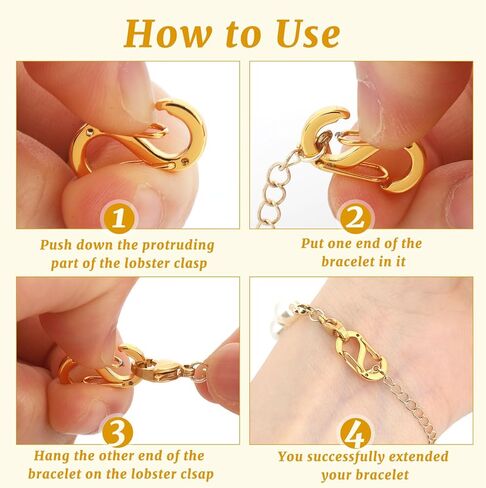 SANNIX 10 قطع مزدوجة الفتح من مشابك جراد البحر قلادة قصيرة ومشابك وإغلاق من الفولاذ المقاوم للصدأ سوار موصل قلادة مشبك لمستلزمات صناعة المجوهرات (ذهبي/متوسط) in Kuwait