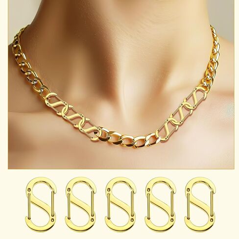 SANNIX 10 قطع مزدوجة الفتح من مشابك جراد البحر قلادة قصيرة ومشابك وإغلاق من الفولاذ المقاوم للصدأ سوار موصل قلادة مشبك لمستلزمات صناعة المجوهرات (ذهبي/متوسط) in Kuwait