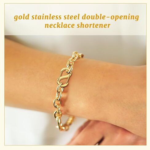 SANNIX 10 قطع مزدوجة الفتح من مشابك جراد البحر قلادة قصيرة ومشابك وإغلاق من الفولاذ المقاوم للصدأ سوار موصل قلادة مشبك لمستلزمات صناعة المجوهرات (ذهبي/متوسط) in Kuwait