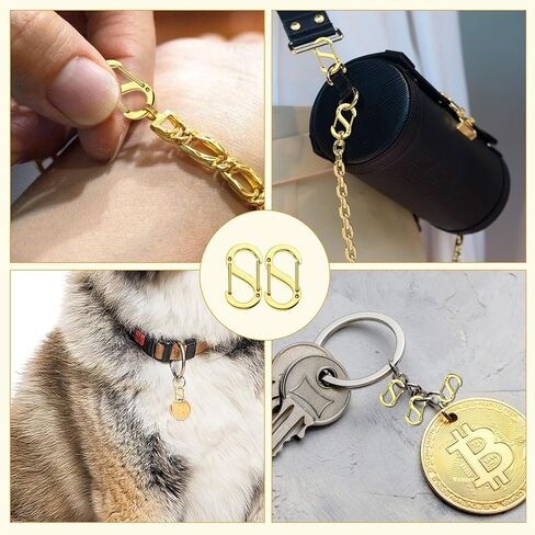 SANNIX 10 قطع مزدوجة الفتح من مشابك جراد البحر قلادة قصيرة ومشابك وإغلاق من الفولاذ المقاوم للصدأ سوار موصل قلادة مشبك لمستلزمات صناعة المجوهرات (ذهبي/متوسط) in Kuwait