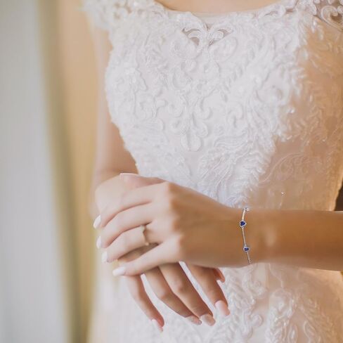 EVERU أساور الياقوت للنساء 925 الفضة الاسترليني أساور جوهرة للنساء الأزرق الداكن مجوهرات القلب ربط سوار هدية عيد ميلاد للنساء الفتيات in Kuwait