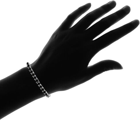 سوار التنس المستدير من الفضة الإسترليني والياقوت الأسود مقاس 4 مم in Kuwait