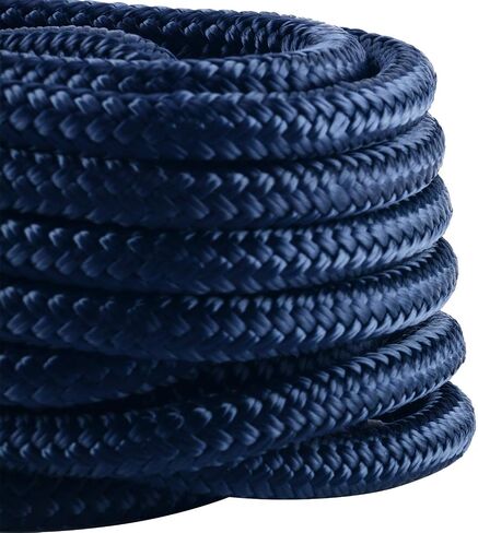 Amarine Made Dock Lines, Double Braided Nylon Dock Lines 4840 lbs Breaking Strength (L:25 ft. D:1/2 inch Eyelet: 12 inch) 2 Pack of Marine Mooring Rope Boat Dock Lines Working Load Limit:968 lbs in Saudi Arabia