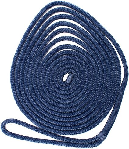Amarine Made Dock Lines, Double Braided Nylon Dock Lines 4840 lbs Breaking Strength (L:25 ft. D:1/2 inch Eyelet: 12 inch) 2 Pack of Marine Mooring Rope Boat Dock Lines Working Load Limit:968 lbs in Saudi Arabia