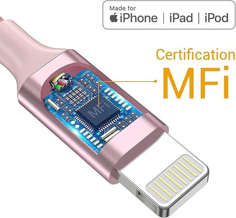 شاحن iPhone، 【شهادة Apple MFi】 4 قطع كابل شحن iPhone سلك iPhone مضفر من النايلون متوافق مع iPhone 14 13 12 11 Pro Max Xs Xr 8 7 in Saudi Arabia