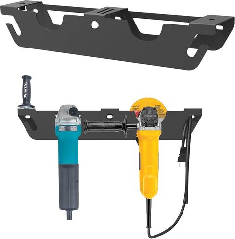 Angle Grinder Holder,2&3 Bay Angle Grinder Stand Power Angle Grinder Storage Rack with Cord Hanger and Hooks,Garage Wall mount Bracket for Cutters Polishers (2 Bay) in Saudi Arabia