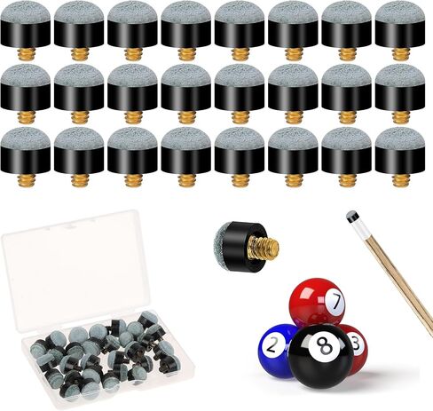 30 Pieces 12 mm/13 mm Billiard Pool Cue Stick Tips Soft Screw-on Tips Replacement Billard Screw in Cue Tips in Saudi Arabia
