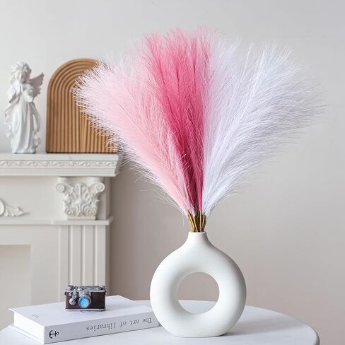 CEWOR 36pcs Faux Pampas Grass, 21" Pampas Grass Boho Home Decor, Artificial Tall Pampas Grass for Short Vase Filler Room Decoration, Wedding Centerpieces Party Decorations in Saudi Arabia