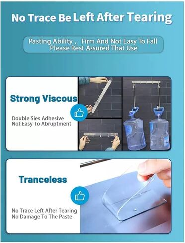 Sofini Double Sided Adhesive Tape Household Multi-Purpose Removable Installation Tape, Used for Poster Carpet Tape, Reusable Solid Wall Tape, Transparent Adhesive in Saudi Arabia