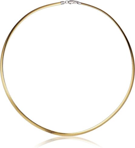 مجموعة أمازون من الفضة الإسترليني مقاس 18 بوصة قلادة أففولو أوميغا قابلة للعكس باللون الأصفر/الروديوم in Kuwait