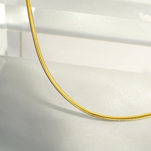 مجموعة أمازون من الفضة الإسترليني مقاس 18 بوصة قلادة أففولو أوميغا قابلة للعكس باللون الأصفر/الروديوم in Kuwait