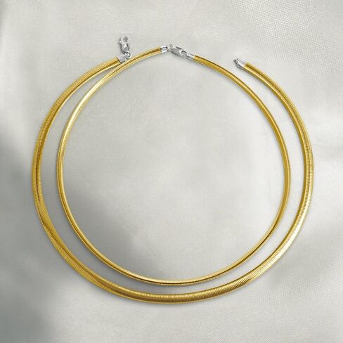 مجموعة أمازون من الفضة الإسترليني مقاس 18 بوصة قلادة أففولو أوميغا قابلة للعكس باللون الأصفر/الروديوم in Kuwait