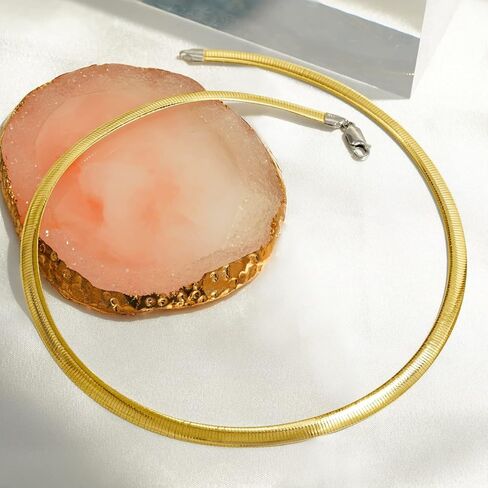 مجموعة أمازون من الفضة الإسترليني مقاس 18 بوصة قلادة أففولو أوميغا قابلة للعكس باللون الأصفر/الروديوم in Kuwait