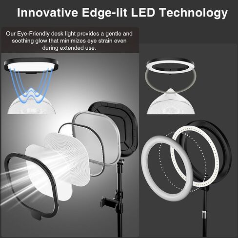 Video Conference Light for Zoom Meeting, Desk Light with Stand and Phone Holder, Laptop Light for Webcam Lighting/Video Calls Working from Home in Saudi Arabia