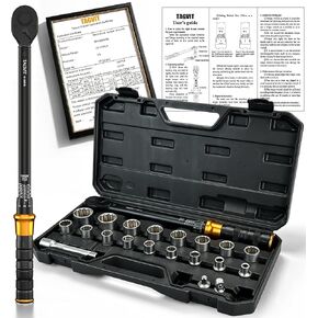 1/2-Inch Drive Click Torque Wrench Set – 15–165 ft-lb / 20–220 Nm, ±3% Precision, Dual Scale, Reversible Head for Car, Tire, and Motorcycle Use in Kuwait