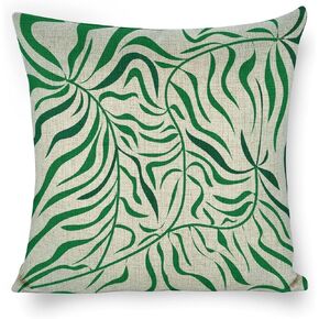 Light Green Dahlias Flowers Throw Pillow Covers Linen Pillow Cases 18x18 Inch Square Cushion Pillowscover Modern Farmhouse Decor Set of 2 for Sofa Bedroom Living Room Car in Kuwait