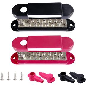 4 Terminals Brass Bus Bar, 4.2" Power and Ground Distribution Block Brass BusBar Battery Junction for Car Boat and More (1 Pair) in Saudi Arabia