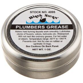 Black Swan Plumbers Grease, Waterproof Faucet & Valve Lubricant, Heat Resistant Plumbing Grease for O-Rings, Stems, Fixtures & Metal Parts, Prevents Rust & Corrosion, 1oz in Kuwait