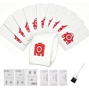 3D AirClean Dust Bags Replacement for Miele FJM Vacuum, Compatible with Compact C2 C1 Complete C1 S241 S290 S300i S500 S700 S4 S6 Series, 10 Pack with 3 Motor Filters & 3 AirClean Filters in Kuwait