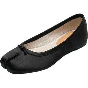 Women's Silky Satin Tabi Ballet Flats Split Toe Slip On Breathable Soft Comfortable Non-Slip Wide Width Casual Dress Shoes for Office Daily Commute Walking in Saudi Arabia