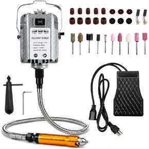 1000W Flex Shaft Grinder, 30000RPM Flex Shaft Rotary Tool with Foot Pedal, Variable Speed Hanging Carver, Metal Flex Shaft, Forward/Reverse for Jewelry Wood Metal in Kuwait