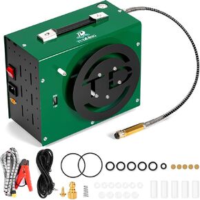 TUDIVING PCP Air Compressor,4500Psi/30Mpa HPA Compressor, Built-in Power Converter for 12V DC or 110V AC with Wire Spool Design,Water/Oil-Free for Pistol Paintball Scuba Tank Air Pump in Saudi Arabia