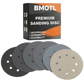 120Pcs 5 Inch Wet Dry Sanding Discs: 320-3000 Grit Assortment | Hook & Loop 8 Holes Sandpaper, Silicon Carbide Sand Paper for Orbital Sander Wood/Mteal/Automotive Polishing in Kuwait