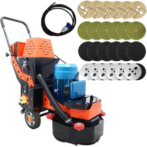 TECHTONGDA 6-Head Electric Concrete Floor Grinder & Polisher 16.14" Grinding Width with 30L Dust Bucket for Home Renovation Remodeling Garages Factories Epoxy Floor 220V in Kuwait