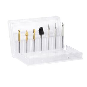 7PCS Wood Carving Burr Set- Rotary Burr Bits for Wood, Woodworking Engraving Kit with Tungsten Carbide Diamond & HSS Rotary Tool Bits, 1/8" Shank - Fit Dremel & Similar Tools in Saudi Arabia