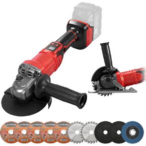 2-in-1 Cordless Angle Grinder & Circular Saw for Milwaukee M18 18V Battery | No Battery, 4-1/2" to 5", 180° Rotating Head, 3-Speed with LED Display, 9300RPM Brushless for Cutting, Grinding, Polishing in Kuwait